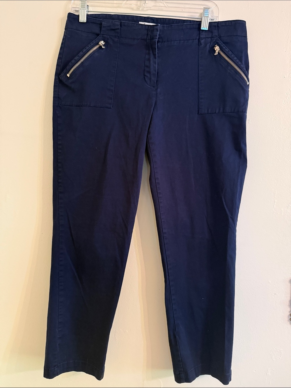 New York & Company Navy Capri Pants with Zip Pockets Size 10